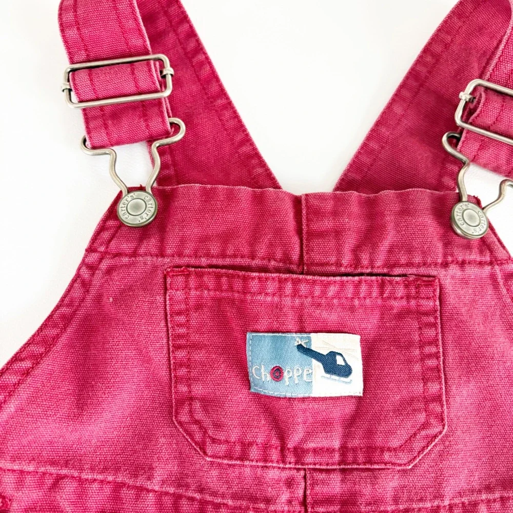 Carters Baby Vintage Helicopter Chopper Canvas Workwear Style Overalls 12-18M